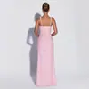 Vestido de Tubo Color Sólido con Lentejuelas Personalizado para Mujer 2027 Primavera Nuevo Estilo Sin Mangas Moderno con Tirantes Cintura Ajustable Vestido Largo con Abertura