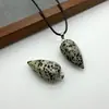 Collar Colgante de Piedra Natural Más Vendido Transfronterizo 15*30mm Piedra Natural Hexaédrica Forma de Gota de Agua Piedra de Tigre Joyería DIY