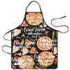 Delantal de poliéster sin mangas con estampado de dibujos animados de hamburguesa, pizza, dona 2024, esencial para el hogar, antiincrustante, a prueba de aceite, overol