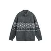 RESPÓNDEME suéter cárdigan de invierno holgado retro atmosférico tejido Fair Isle prenda de punto para hombre y mujer M78