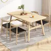 Juego de mesa y sillas de comedor nórdicas para el hogar, económico, tipo apartamento pequeño, mesa de comedor para 4 personas 6 personas, comercial, propiedad de alquiler, mesa de comedor simple