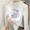 Ropa interior básica de polar con cuello alto medio para niñas para otoño e invierno, top cálido casual de manga larga cepillada para niños mayores