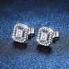 Pendientes de moissanita de plata esterlina 925, largos, de alta gama, con baño de platino y diamantes, color 50 D, para mujer.