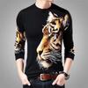 3d novo personalizado impresso Primavera e Outono de manga comprida T-shirt dos homens juventude na moda casual de manga comprida em torno do pescoço top comércio exterior