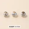Jingdian Jewelry Aleación de Plata y Zinc del Tíbet Cuentas Redondas con Diamantes, Cuentas Separadoras, Cuentas de Ábaco, Accesorios para Pulseras DIY, Cuentas Sueltas al por Mayor