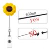 Girassol Girassol Crochê Flor Vermelha Pequena Retrátil Fácil de Puxar Rotatório Clipe de Jacaré Rolo de Crachá Presente de Escritório