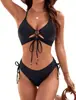 Traje de Baño Europeo Nuevo Estilo 2027 Transfronterizo Sexy con Tiras Espalda Descubierta Bikini Conjunto de Dos Piezas para Mujer Amazon