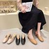 Calçado Exterior Baotou Meias Chinelos Sapatos de Vovó Femininos Atacado Primavera Novo Salto Grosso Sandálias Sem Salto Preguiçosas Estilo Suave