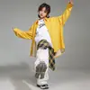 Roupas da Moda Hip-Hop para Crianças Street Dance Camisa Solta Calça Cargo Conjunto Meninos e Crianças Roupas de Performance Hiphop Meninas