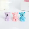 Figuritas de Animales Lindos de Resina Color Sólido Oso Sentado Accesorios DIY Adornos Hechos a Mano Colgantes para Funda de Teléfono