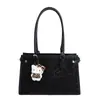 Bolsa Transversal Casual Nova de Grande Capacidade Cor Sólida Retrô Outono e Inverno Moda Casual Portátil Bolsa Tote de Axila