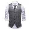 Novedad en Amazon Chaleco de Traje Estampado de Gamuza para Hombre Chaleco Retro con Solapa Hombre M03