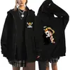 2025 Invierno Hzw Nuevo Luffy Anime Periférico Sudadera con Cremallera Bidimensional Otoño e Invierno Chaqueta de Forro Polar Cosplay
