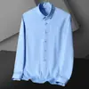 Camisas de Manga Larga para Hombre de Primavera y Otoño, Anti-Arrugas, Sin Planchar, Ropa Formal Profesional, Camisas Elegantes de Seda Helada de Moda, Camisas Negras de Pulgada