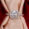 Nuevo anillo de pareja europeo y americano avanzado anillo de diamante anillo de diamante brillante anillo de diamante de simulación boda ajustable sin decoloración regalo