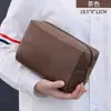Bolsa de tocador de cuero PU Vintage para hombre para viajes de negocios y de placer, Bolso de mano para guardar maquinilla de afeitar y artículos de tocador