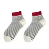 Calcetines lindos a rayas para mujer, calcetines de puro algodón hasta la pantorrilla, calcetines finos estilo japonés de dopamina, calcetines de algodón estilo universitario para verano