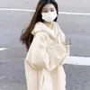 Moletom Jimo Jaqueta Feminina Outono 2026 Novo Corte Solto Petite Com Capuz Zíper Top Estilo Coreano Roupa Feminina