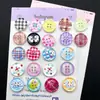 Botones Lindos de Dibujos Animados Redondos en Forma de Corazón con Estampado de Manzana para Diarios DIY, Decoraciones Cuadriculadas Vintage, Se Pueden Mezclar y Combinar