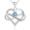 Nuevo collar de plata de ley S925 con doce piedras del zodiaco para mujer, moda, lujo ligero, personalidad, colgante de corazón infinito, cadena para la clavícula
