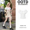 Traje de Falda de Lunares para Mujer, Conjunto de Verano Estilo Coreano, Falda Corta Ajustada al Cuerpo, Top de un Hombro, Conjunto Completo de Ropa para Mujer
