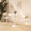 Mesa de negociación redonda pequeña de estilo nórdico blanco de celebridades de Internet, mesa y silla combinadas para cafetería, té con leche y mesa de comedor tipo tulipán.