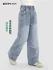 Ropa Infantil Pantalones para Niñas 2026 Primavera Nuevos Elegantes Casuales Holgados de Pierna Ancha para Niños Mayores Primavera y Otoño Jeans