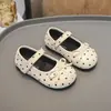 Zapatos de princesa estilo coreano para niñas 2026 verano y otoño nuevos zapatos casuales vintage de lunares para niñas, zapatos de cuero para niños, merceditas para bebé