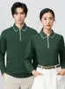 Camisa polo de manga larga con media cremallera para hombre, una prenda superior business casual simple y elegante con cuello camisero, adecuada para primavera y otoño, y versátil para el uso diario y para ir al trabajo.