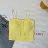 Diseño Dulce y Picante de Verano con Tirantes, Tirantes con Lazo, Ropa Exterior, Top Tubo con Almohadillas para el Busto, Estilo Corto de Color Sólido, Hermoso Envoltorio de Espalda y Pecho para Mujeres