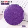 Espelho de maquiagem de couro branco atacado Espelho de bolso dobrável de PU Espelho portátil Espelho pequeno de metal criativo DIY para estudante