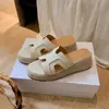 Primer Encuentro con las Sandalias de Una Tira de Moda de la Temporada para Mujer, Calzado de Verano para Exteriores, Zapatos de Plataforma de Paja, Sandalias de Tacón Alto con Suela Gruesa