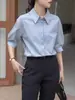 Camisa Blanca de Manga Corta Minimalista Francesa de Nicho Ligeramente Madura para Mujer Verano Profesional de Oficina Entrevista Casual Coreano Top