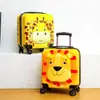 Maleta de ruedas para niños al por mayor caja de cabina de dibujos animados 18 pulgadas equipaje lindo rueda universal caja de regalo Caja de contraseña para niños