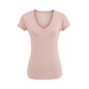 Camiseta de Lino Clásica Slim Hombro Camiseta Top Verano Estilo Lazy Ligera Suelta Versátil Cuello en V Color Sólido Manga Corta