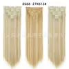 Extensiones de Cabello Clip-in Set de 7 Piezas 16 Clips Piezas de Extensión de Cabello Largo Set de Peluca Peluca Sintética Sin Gorra de Peluca Set de 7 Piezas Venta al por Mayor