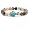 Pulseira Cristal Rosa Natural Malaquita Verde Pulseira Moda Feminina Masculina e Feminina Tartaruga Elástica Pulseira de Casal Pulseira