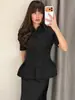 Nuevo Top de Cuello Alto Estilo Chino Primavera/Verano 2026 Camisa Elegante de Manga Corta Adelgazante con Mangas Abullonadas Transfronteriza Europea y Americana