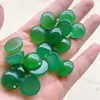 Cabujón Ovalado Agata Verde de Fondo Plano Sin Agujeros para Incrustar Anillos, Colgantes y Pendientes DIY