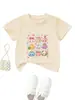 Amazon eBay sitio independiente moda casual ropa infantil para niños y niñas, camiseta rosa de bolita cuello redondo manga corta