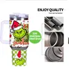 Copo de Carro Halloween 40oz Copo Térmico Stanley Copo de Gelo Copo com Alça Copo de Água 5D Grinch Copo com Canudo