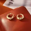 Brincos Criativos com Textura Irregular e Acabamento de Luxo, Brincos de Cobre Banhado a Ouro Real da Moda para Mulheres, Presilhas de Orelha Minimalistas de Nicho