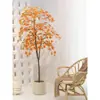 Plantas Verdes de Bordo Árvore Falsa de Bordo Vermelho Plantas em Vasos de Luxo Leve Decoração de Paisagismo para Sala de Estar de Casa Exibição de Janela Planta de Chão