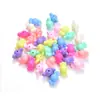 Acrílico Cor de Primavera Laço Buraco Grande Coração de Pêssego Garra de Gato Contas Soltas Pulseira DIY Infantil Corrente de Celular Acessórios de Joia