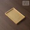 Bandeja de té casera para teteras, tazas de té, frutas, plato de postre de alta gama, posavasos tejido de bambú con asa octogonal