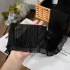 11 cm de Ancho Doble Capa Gasa de Perla Plisado Encaje Dobladillo de Ropa Tela para Falda Cortina Decoración DIY