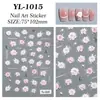 Pegatinas Retro de Uñas con Estampado de Rosa Roja y Mariposa Estilo Pintura al Óleo Florales para Decoración de Uñas Estilo Yl