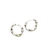 Versión coreana de anillo geométrico hueco de plata de ley S925 pendiente de aro hebilla de oreja Mobius joya para la oreja agente E8844