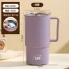 Caneca de Aço Inoxidável 304 de Alta Qualidade para Trabalhadores de Escritório, Xícara de Café Feminina, Simples com Alça de Grande Capacidade
