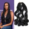 Cabello Trenzado de Ganchillo Rizado Francés Set de 2 Piezas Trenza de Cabello Rizado Cola de Caballo suelta Rizado Grande Cola de Caballo